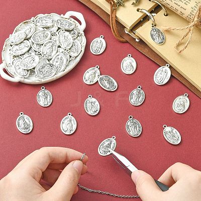 60Pcs 6 Styles Religion Tibetan Style Alloy Pendants FIND-CJ0005-79-1
