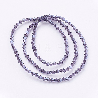 1 Strand Electroplate Glass Beads Strands X-EGLA-J026-3mm-F21-1