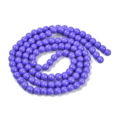 Painted Glass Bead Strands DGLA-S071-8mm-B41-1