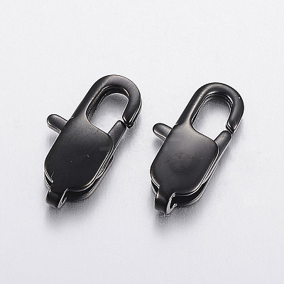 304 Stainless Steel Lobster Claw Clasps X-STAS-F148-16x8-08B-1