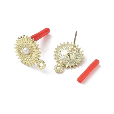 Plating Alloy with 304 Steel Needle Earrings Finding EJEW-B036-03G-01-1