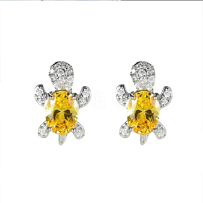 Tortoise Alloy Rhinestone & Glass Pendant Necklaces & Stud Earrings Sets FS-WG4B54D-02-1