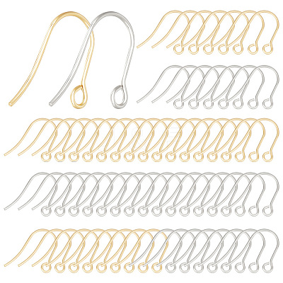 200Pcs 2 Colors 304 Stainless Steel Earring Hooks STAS-BBC0008-53-1