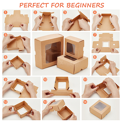 Folding Kraft Paper Cardboard Jewelry Gift Boxes CON-WH0092-25C-1