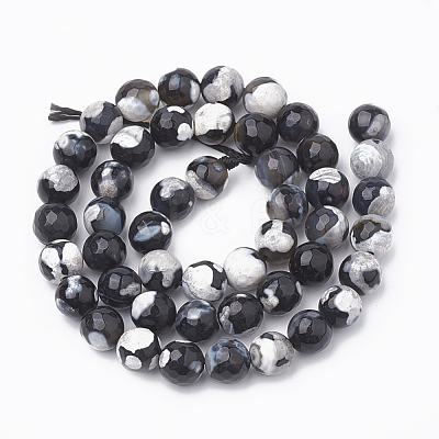 Natural Fire Crackle Agate Beads Strands G-S335-01K-1