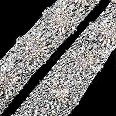 Polyester Flower Lace Trims OCOR-A007-29-1