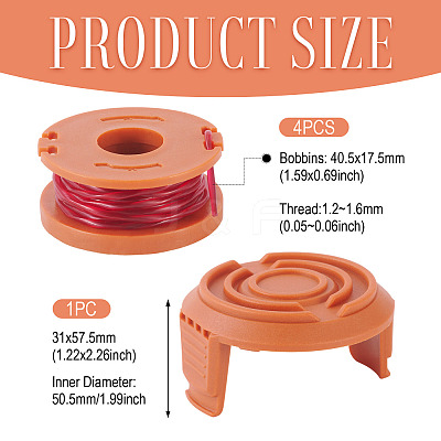 5pcs WA0010 Trimmer Replacement line spools with cap For Worx String Trimmer FIND-TAC0011-128E-1
