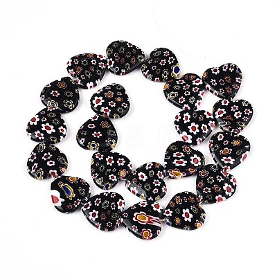 Handmade Millefiori Glass Beads Strands LAMP-T021-29B-1