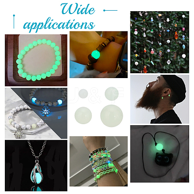 4 Strands 4 Styles Synthetic Luminous Stone Beads Strands G-PH0003-31-1