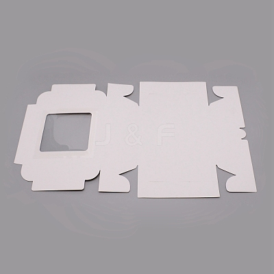 Rectangle with Marble Pattern Cardboard Fold Gift Box CON-WH0257-39-1