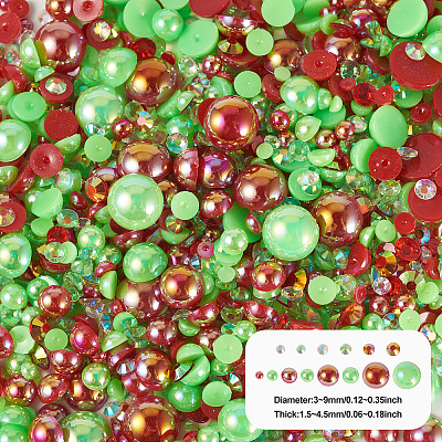 Half Round ABS Plastic Cabochons FIND-TAC0038-08A-1