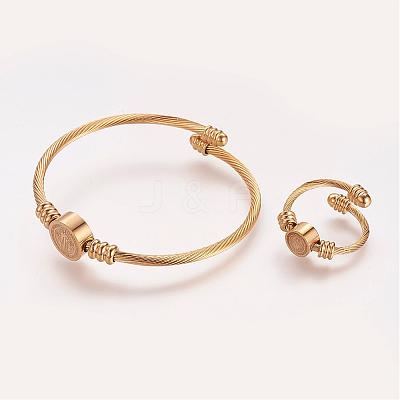 Ion Plating(IP) 304 Stainless Steel Jewelry Sets SJEW-P137-43-1