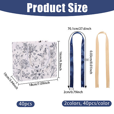 Floral Printed Paper Gift Tote Bags ABAG-WH0044-82A-1