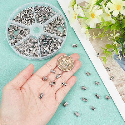 210Pcs 6 Styles Tibetan Style Alloy Spacer Beads FIND-HY0003-56-1