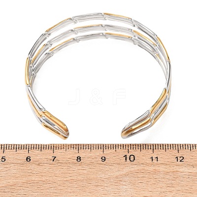 304 Stainless Steel Multi-layered Cuff Bangles for Women BJEW-G780-02GP-1