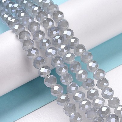 Electroplate Glass Beads Strands GLAA-K027-PL-A08-A-1