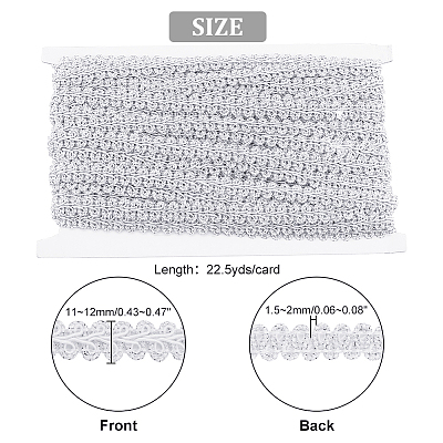 Sparkle Braided Polyester Lace Trim OCOR-WH0079-24B-1