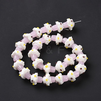Mushroom Handmade Lampwork Beads Strands X1-LAMP-G150-03A-02-1