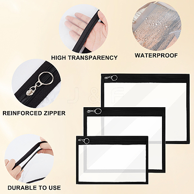 3 Sizes Transparent PVC Zipper Jewelry Bag Gift Pouch ABAG-CN0001-11B-1