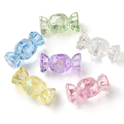 UV Plating Transparent Acrylic Beads OACR-K005-14-1