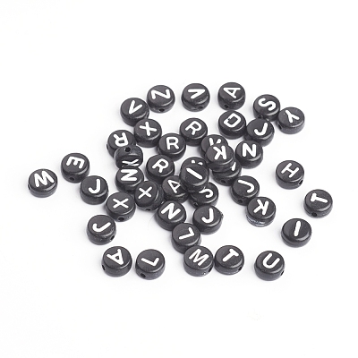Acrylic Horizontal Hole Letter Beads OACR-E001-17-1