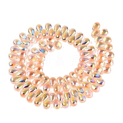 Electroplate Transparent Glass Beads Strands EGLA-N057-01A-05-1