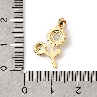 Brass Micro Pave Cubic Zirconia Pendants KK-D408-09KCG-1