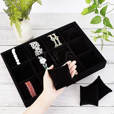 Velours Wooden Bracelet/Bangle/Watch Displays BDIS-WH0003-01-1