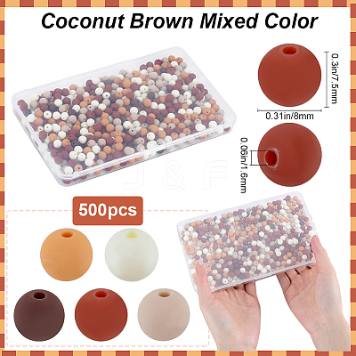 500Pcs Rubberized Style Imitated Silicone Acrylic Beads MACR-SP0001-07D-1