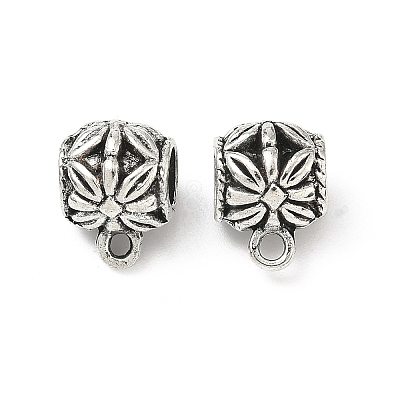 Tibetan Style Alloy Tube Bails PALLOY-S079-063AS-1