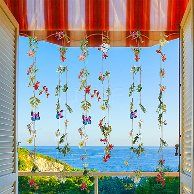 6Pcs Silk Cloth Artificial Floating Flower Curtain for Home Wedding Decor AJEW-UN0003-06-1