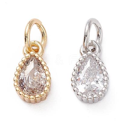 Brass Micro Pave Cubic Zirconia Charms ZIRC-E145-76-1