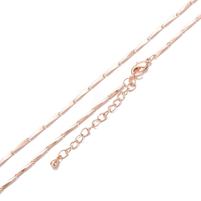 Brass Bar Link Chain Necklaces NJEW-K123-01RG-1