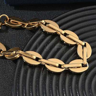 12MM 304 Stainless Steel Oval Link Chain Bracelets SA-CBA2696-13G-1