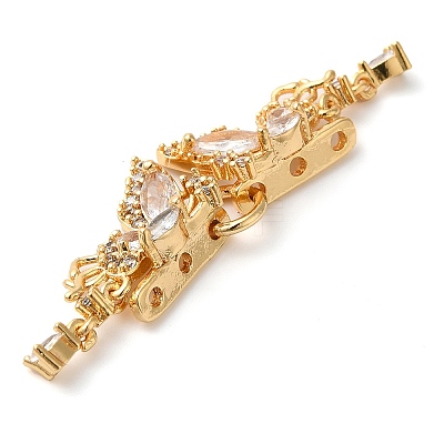 Brass Micro Pave Cubic Zirconia Slide Charms KK-G503-37G-03-1