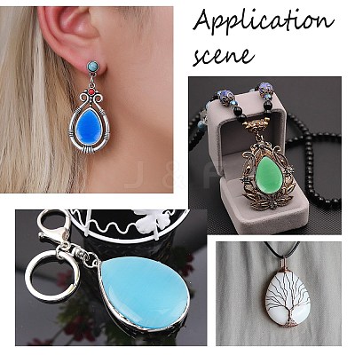 22Pcs 11 Colors Cat Eye Cabochons CE-SC0001-03-1