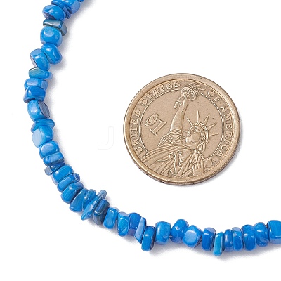 Dyed Natural Freshwater Shell Nuggets Beaded Necklaces NJEW-JN05580-03-1