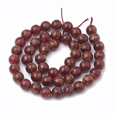 Natural Chalcedony Beads Strands G-S333-6mm-014D-1