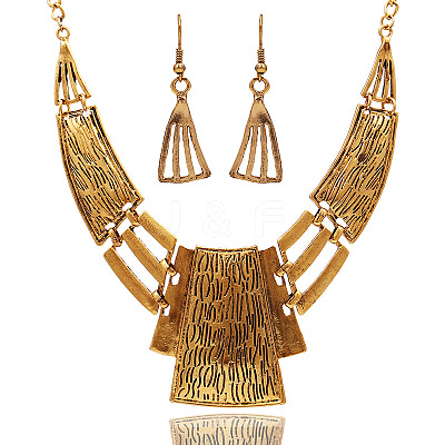 Trapezoid Alloy Dangle Earrings & Necklaces Sets FS-WGAAEC0-01-1