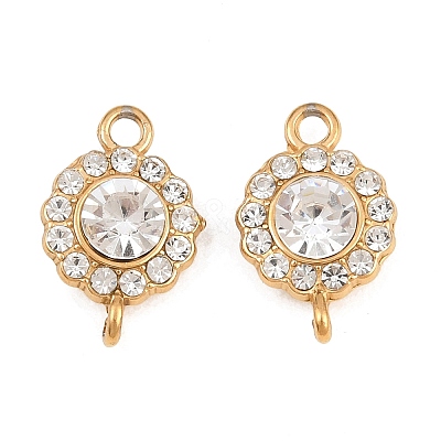 304 Stainless Steel Rhinestone Connector Charms STAS-G398-30G-07-1