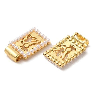 Rack Plating Brass & Acrylic Pearl Pendants X-KK-G488-05B-G-1