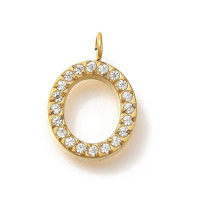 Ion Plating(IP) 304 Stainless Steel Micro Pave Cubic Zirconia Pendants STAS-H228-01G-10-1