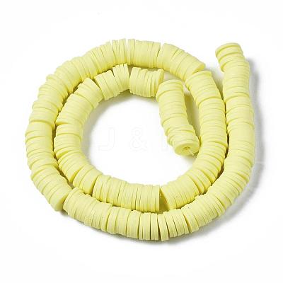 Flat Round Handmade Polymer Clay Beads CLAY-R067-10mm-23-1