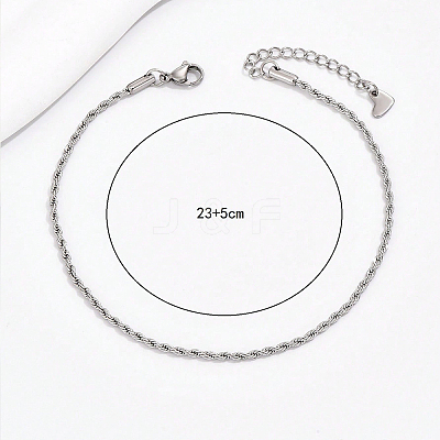 Beach Stainless Steel Rope Chain Anklets for Women SS7135-2-1