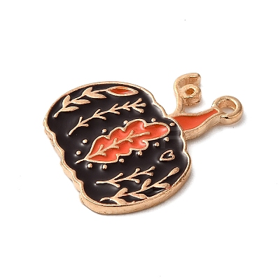 Thanksgiving Day Golden Tone Alloy Enamel Pendants ENAM-M002-02H-G-1