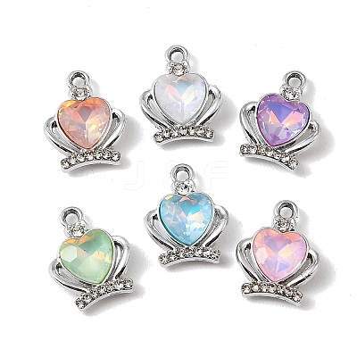 UV Plating Alloy Glass Pendants FIND-K032-07P-1