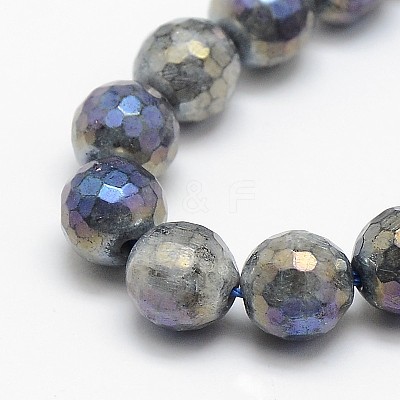 Electroplate Natural Labradorite Beads Strands G-L150-14mm-01-1