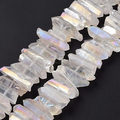 Natural Quartz Crystal Points Beads Strands G-K181-B28-1