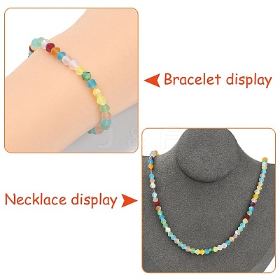 12 Strands 12 Colors Imitate Austrian Crystal Bicone Frosted Glass Beads Strands GLAA-F029-TM4mm-1