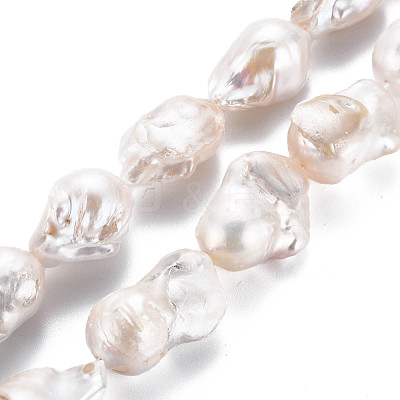 Natural Baroque Pearl Keshi Pearl Beads Strands PEAR-S019-04B-1